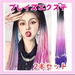 2本セット 大人気 三つ編み ヘアゴム ブレイズエクステ ポニーテール 話題 ダンス お祭り ヘアアクセサリー ハロウィン