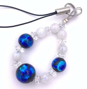  natural stone moonstone & ho taru glass. strap -1