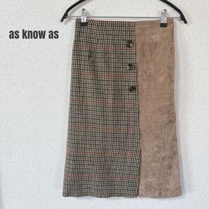 as know as アズノウアズ スカート FREEサイズ 膝丈 レディース
