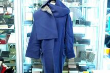 ○中古 TRUSSARDI トラサルディ マフラー付き ウール コート レディース 42 J0141_画像2