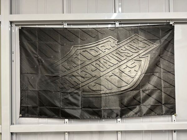 送料無料 150x90 特大フラッグ ガレージ装飾 お部屋の装飾 バナー 旗 アメリカン ハーレー Harley-Davidson バイク チョッパー ハトメ無し