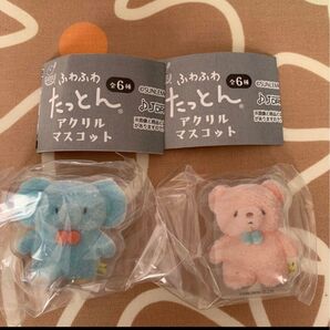ふわふわたっとん ぞうとくま 2種 サンレモン ガチャ アクリルマスコット