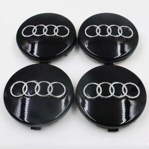 アウディ AUDIホイールキャップ4枚69mm黒