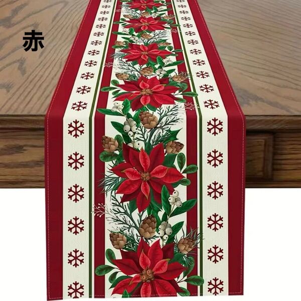 テーブルランナー テーブルクロス クリスマス ポインセチア 赤 テーブルセンター