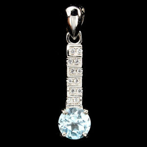 free shipping [ natural blue topaz ] pendant top new goods 
