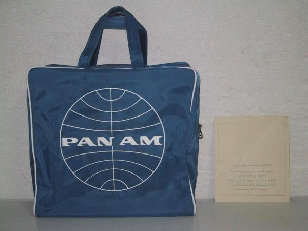 1966年7月 中古 パンナムバッグ(Pan Am) 正方形 ブルー ハワイ #174