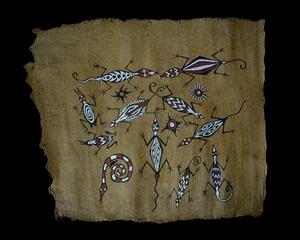 Art hand Auction インドネシア･パプアの樹皮絵画･作家オンゲ氏作品『神の森』(B, 美術品, 絵画, その他