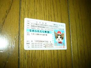 猫　なめ猫　免許証カード　にゃん太　免許証より一回り小さい大きさ　ボーダー　なめんなよ　未使用