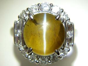 [ gem shop head office ] rarity *7.5ct natural kliso bell cat's-eye PT ring 