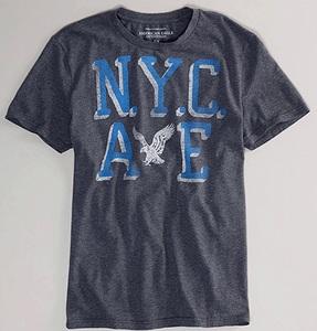 * AE 正規品*アメリカンイーグル AE NYC Graphic T Ｔシャツ Grey / XL *