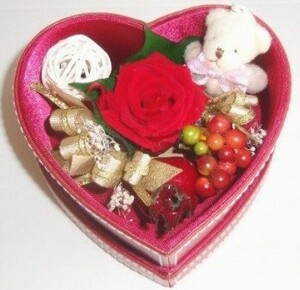  preserved flower PH-H1-P Heart type BOX artificial flower gift 