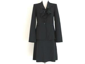 *. price cut * new goods Valentino * frill collar skirt suit 42 dark blue 