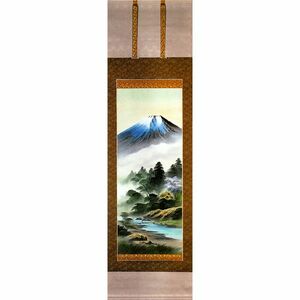 新品　掛け軸　西尾利明　　日展入選作家　富士山水　掛軸 style=width:100%;