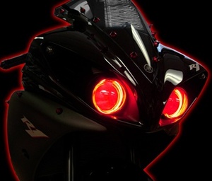 YZF R1 09-14 plasma HALO Kit red inspection COB LED Halo angel's eye lighting ring 