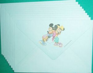 600/洋形封筒 ディズニー ミッキーマウス＆ミニーマウス １０枚/103×115mm/The Walt Disney Company