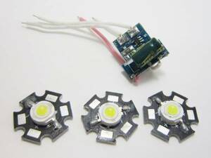 DC12V LEDドライバー 1W LED 白 ルームランプ DIY ヒートシンク 管理番号[DC0073P]