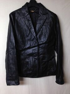 *ef-de ef-de * ram leather tailored jacket * black *