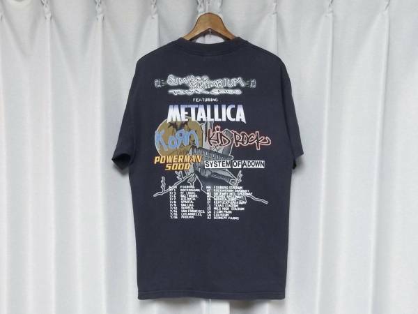 ◆SUMMER SANITARIUM TOUR サマーサニタリウムツアー 2000 Tシャツ 黒 METALLICA KORN KID ROCK POWERMAN 2000 SYSTEM OF A DOWN 送料無料