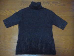 ROPE Rope short sleeves Anne gola* nylon knitted high‐necked sweater black M