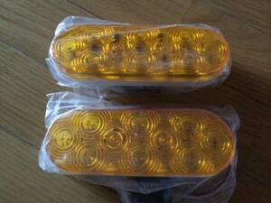 24VLED　テールランプ　オーバル　アンバー　ウインカ　USDM