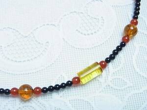 [ limit market ]* free shipping * natural amber * design necklace *M