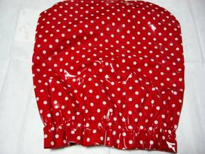  laminate coating processing vinyl hat softly no hard lustre. red ground pretty white polka dot pattern water repelling processing equipped place surface depending on using unused 