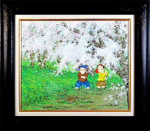 . rice field manner .( Nakayoshi F8 number ) autograph watercolor painting genuine work Acre