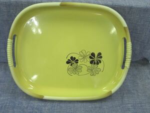 *[ prompt decision ] new goods several possible resin made angle circle tray tray yellow color 