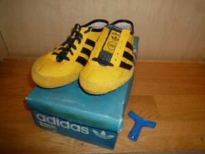 70's Adidas APOLLO box attaching dead stock west Germany made adidas yellow × black 