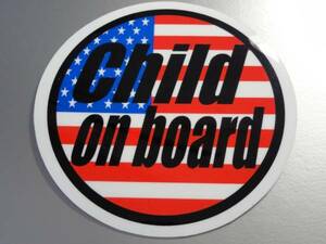 BC* America national flag Child on board sticker B * 15cm size *KIDS in CAR child . car .... * american Setagaya base star article flag NA