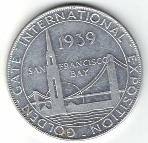  America Golden gate world fair 1939 medal railroad a