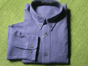 新品・未使用　長袖シャツ　サミア柄ｃ　淡紺　Ｍ　◆日本製◆c
