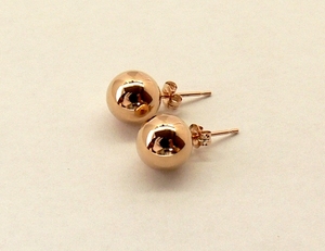 !0!(^.^)! special price of order goods! K18PG 7mm circle sphere earrings! popular commodity!! ***