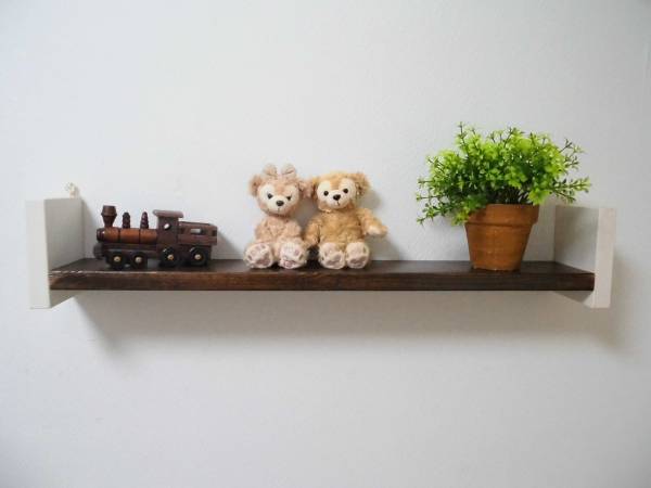Antique/wall hanging display shelf/cafe shelf/with mounting pins (K-2), handmade works, furniture, Chair, shelf, bookshelf, shelf