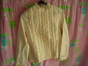 HAKKA KIDS is ka Kids ivory frill long sleeve blouse *150cm