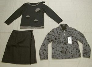 ■新品:リバーシブルジャンパーと穴開シャツ&巻スカート M 　　DmD95