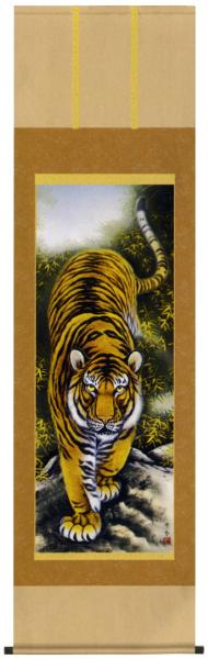 New Hanging Scroll Fierce Tiger Hanging Scroll Protection from Evil Hanging Scroll Good Luck Protection from Evil Tiger Tiger Tora, Painting, Japanese painting, Flowers and Birds, Wildlife