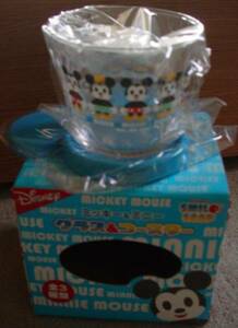 【値下】【即決】ディズニー★DISNEY★ミッキーマウス&ミニーマウス★新品グラス+コースター
