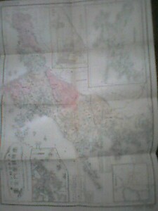  Meiji 35 year large Japan jurisdiction minute map [ Ehime prefecture ] Matsuyama city /. peace island block city street map / old district block . name 