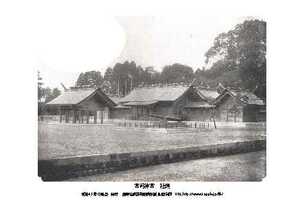 即落,明治復刻絵ハガキ,宮崎神宮,社頭1枚,100年前の風景,