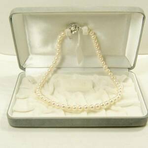 a..book@ pearl 7.3mm/41cm necklace pink white 