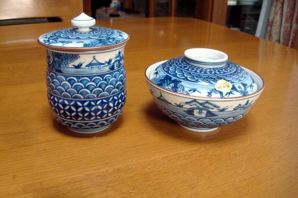 新品未使用品 清水焼 伊藤昇峰窯 染付祥瑞茶器セット