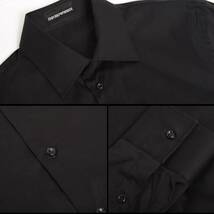 SALE★[SH411]エンポリオアルマーニの黒シャツ コットン製 (39) 新品_画像2