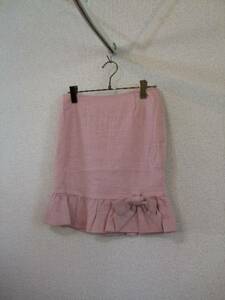 Barbieピンクラメ入膝丈デザインスカート（USED）82914②