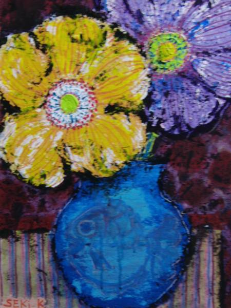 राष्ट्रीय कला संघ काटो सेकी, पोस्ता दो फूल, मिमी, हाथ से बनाई गई मूल कलाकृति, प्रमाणित और मूल्यांकित, चित्रकारी, तैल चित्र, प्रकृति, परिदृश्य चित्रकला