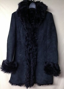 * top class * world Sunauna sheep leather mouton coat * black *