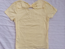 エフデef-de大きいサイズ13号バックリボン黄色カットソーTシャツ_画像1
