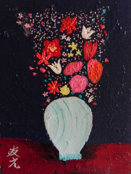 ≪Komikyo≫TOMOYUKI･Tomoyuki, Blumen und Vase, fantastisches Ölgemälde, Kommt mit Zertifikat, Malerei, Ölgemälde, Natur, Landschaftsmalerei