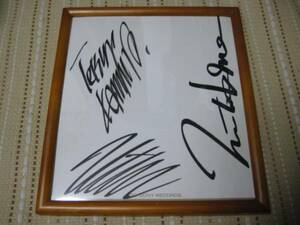 TM network(TM network TMN) autograph autograph square fancy cardboard / Komuro Tetsuya Utsunomiya Takashi Kine Naoto EPIC SONY. square fancy cardboard . is written.