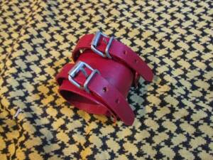 * original leather bracele W buckle type * bangle red 
